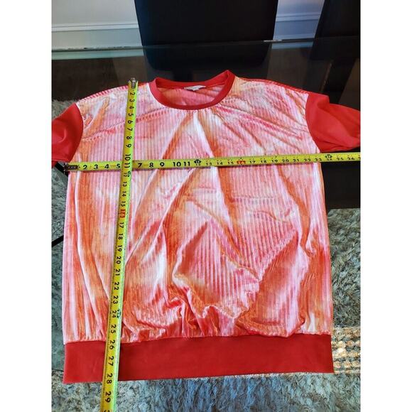 Suzanne Betro Women's Red & White Polyester Round Neck Long Sleeve Sweater 1X - Picture 9 of 10